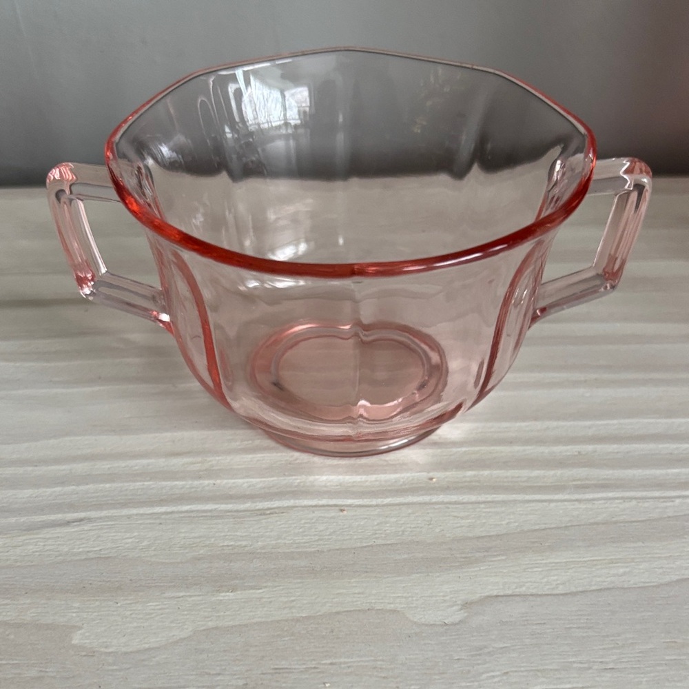 VTG Imperial Glass Pink Depression Glass Open Sugar with Underplate/Saucer - Picture 5 of 9